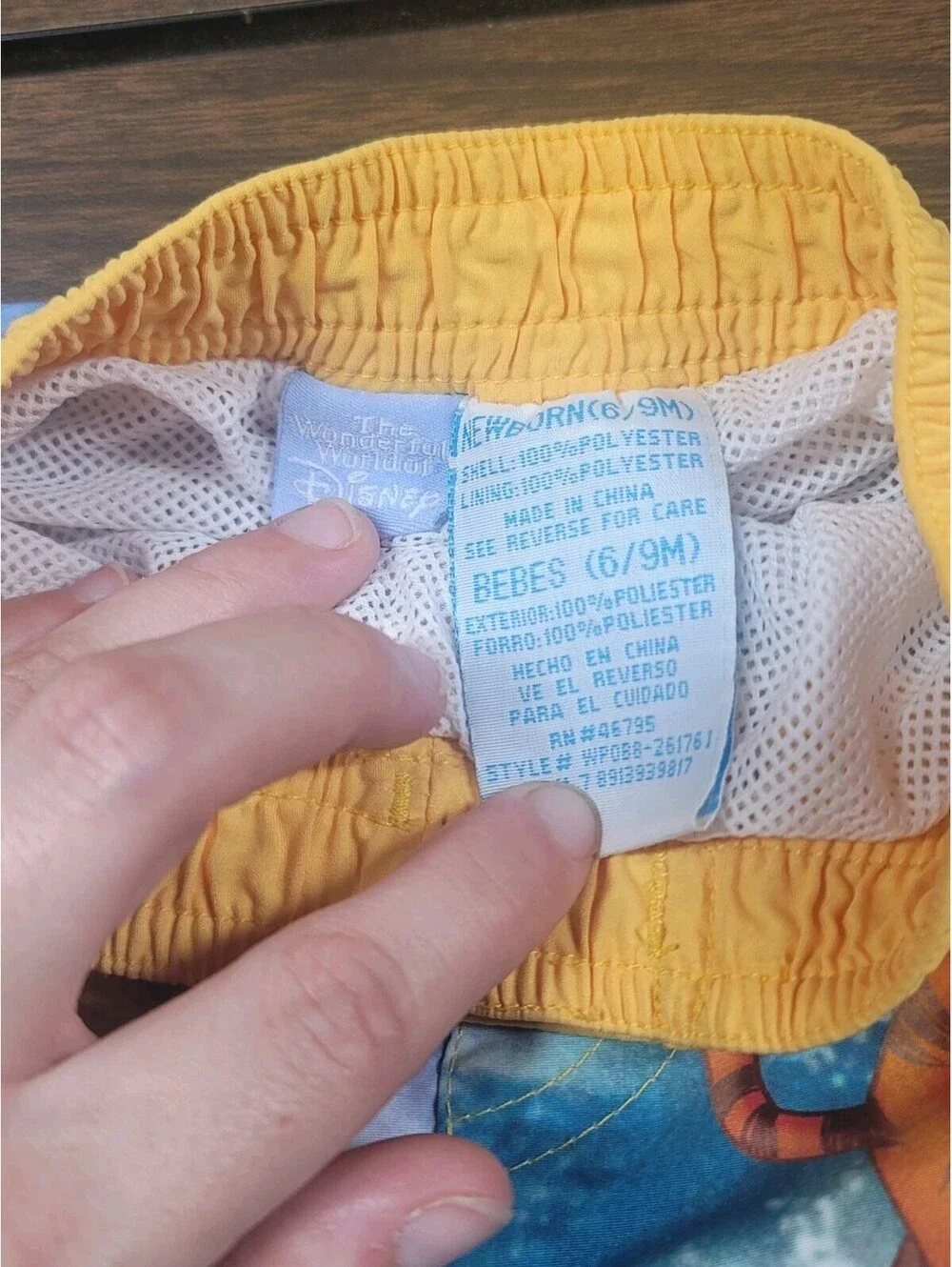 Vintage Disney Winnie the Pooh Tigger Baby Boys Swim Trunks 100 Acre Waves 6-9m